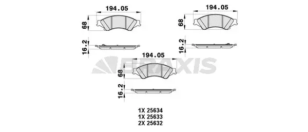 Brake Pad Set, disc brake (AB0442)
