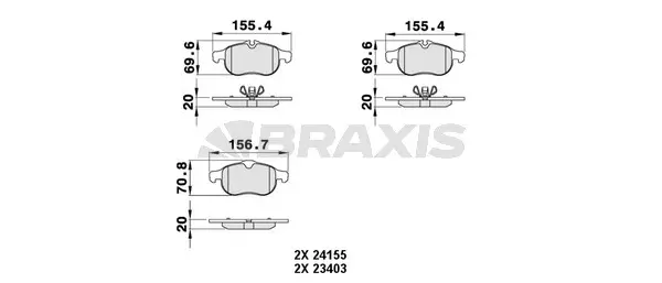 Brake Pad Set, disc brake (AA0487)