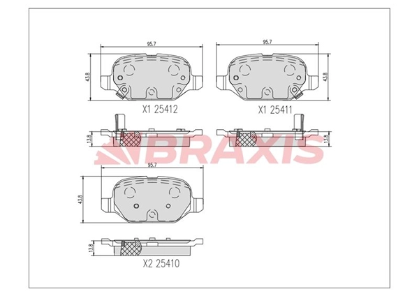 Brake Pad Set, disc brake (AA0456)