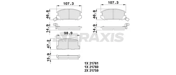 Brake Pad Set, disc brake (AB0390)