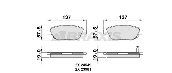 Brake Pad Set, disc brake (AB0137)