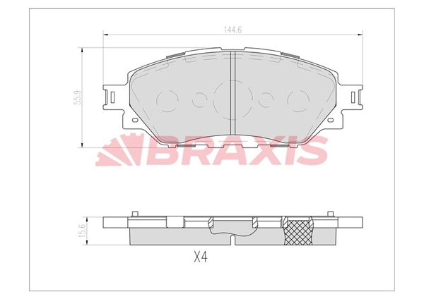 Brake Pad Set, disc brake (AA0722)