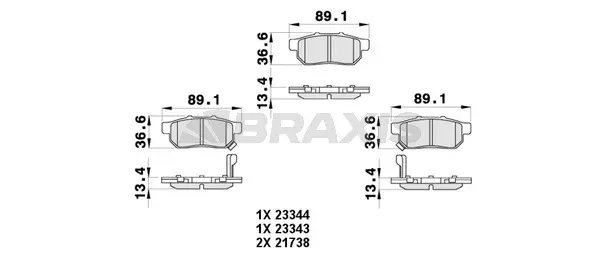 Brake Pad Set, disc brake (AB0455)