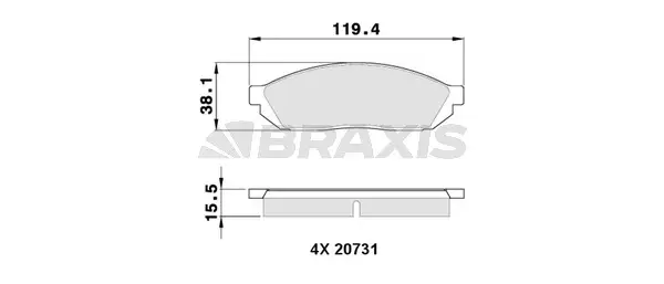Brake Pad Set, disc brake (AA0348)