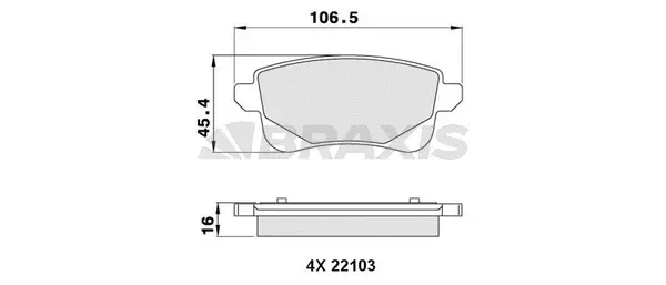 Brake Pad Set, disc brake (AA0272)