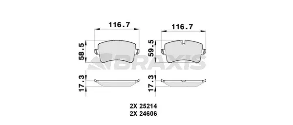 Brake Pad Set, disc brake (AB0262)