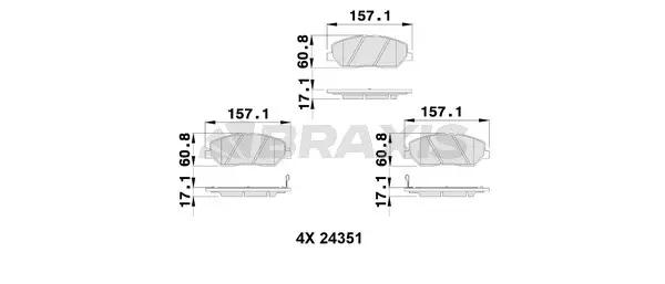 Brake Pad Set, disc brake (AB0221)