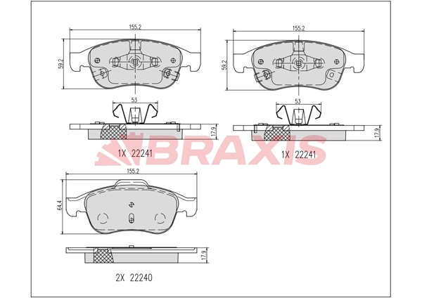 Brake Pad Set, disc brake (AB0641)