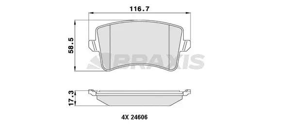 Brake Pad Set, disc brake (AA0058)
