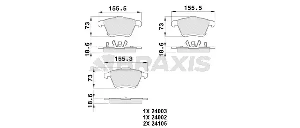 Brake Pad Set, disc brake (AB0498)