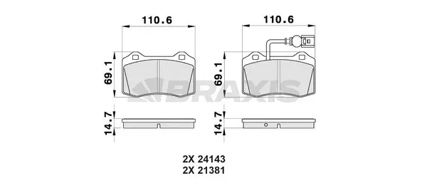 Brake Pad Set, disc brake (AB0463)