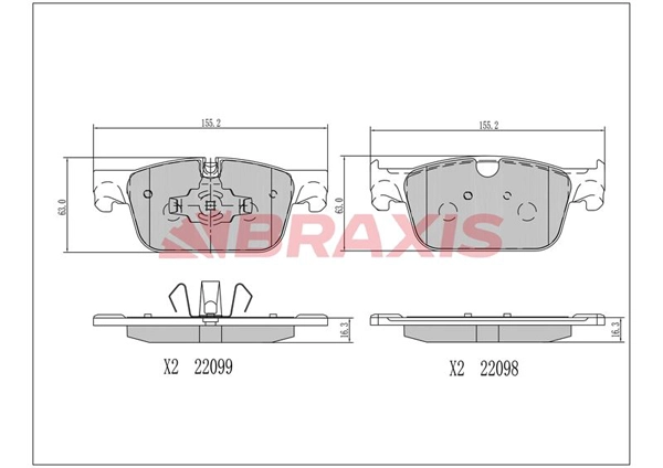 Brake Pad Set, disc brake (AA0702)