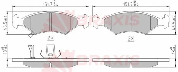 Brake Pad Set, disc brake (AA0643)