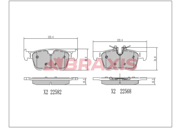 Brake Pad Set, disc brake (AA0697)