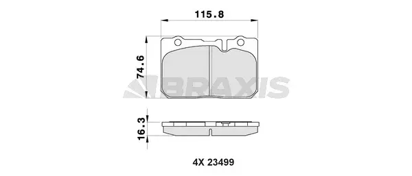 Brake Pad Set, disc brake (AB0487)