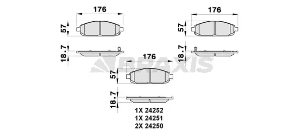 Brake Pad Set, disc brake (AB0291)