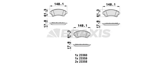 Brake Pad Set, disc brake (AB0432)
