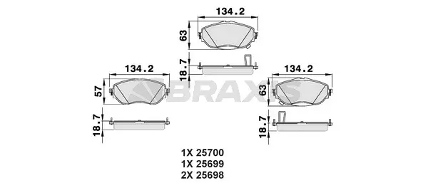Brake Pad Set, disc brake (AB0493)
