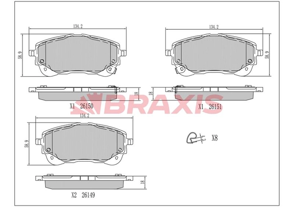 Brake Pad Set, disc brake (AA0785)