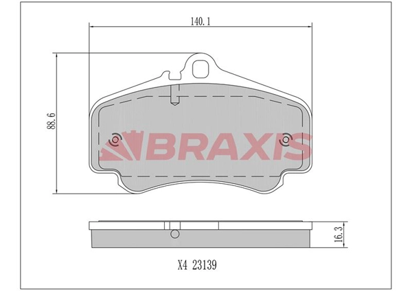 Brake Pad Set, disc brake (AA0390)