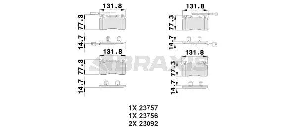 Brake Pad Set, disc brake (AB0505)