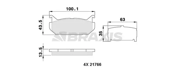 Brake Pad Set, disc brake (AA0335)