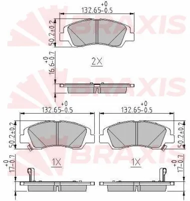 Brake Pad Set, disc brake (AA0631)