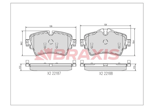 Brake Pad Set, disc brake (AA0734)