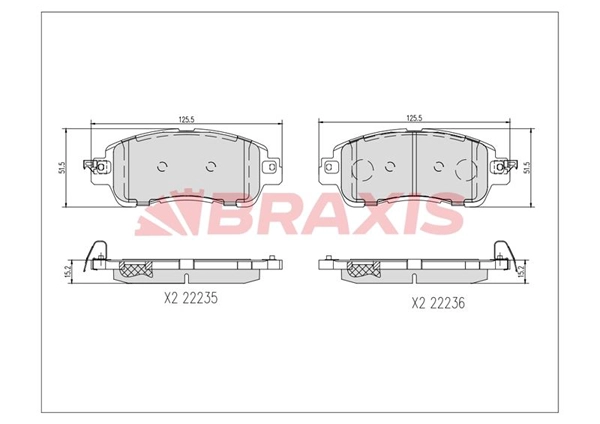 Brake Pad Set, disc brake (AA0730)