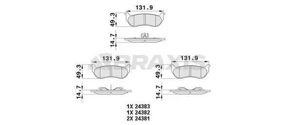 Brake Pad Set, disc brake (AA0434)
