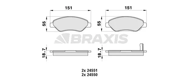 Brake Pad Set, disc brake (AB0434)