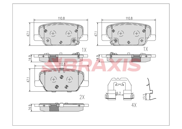 Brake Pad Set, disc brake (AB0627)
