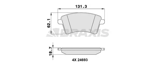 Brake Pad Set, disc brake (AA0146)