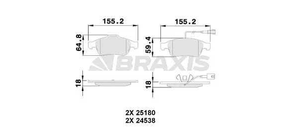 Brake Pad Set, disc brake (AA0507)