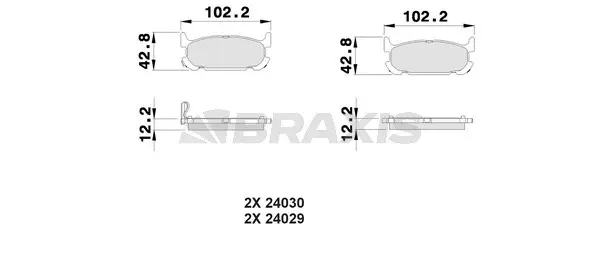 Brake Pad Set, disc brake (AB0520)