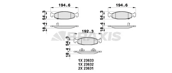 Brake Pad Set, disc brake (AB0396)