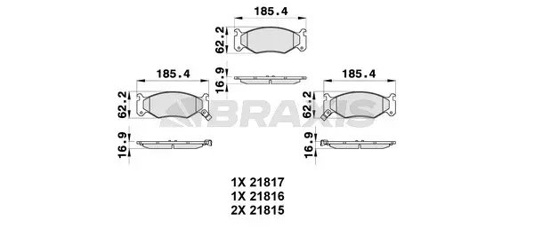 Brake Pad Set, disc brake (AB0326)