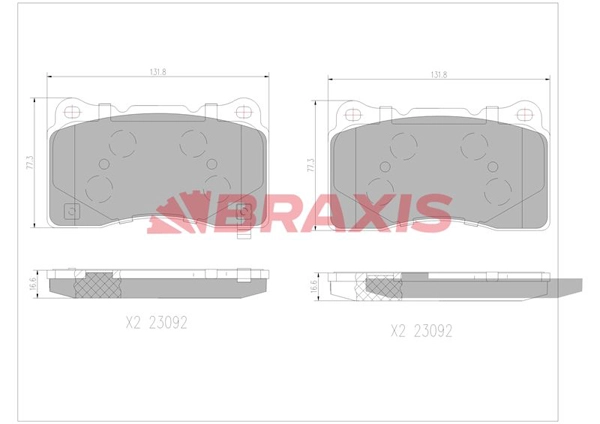 Brake Pad Set, disc brake (AA0762)