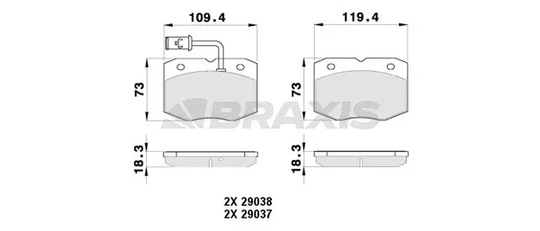Brake Pad Set, disc brake (AB0384)