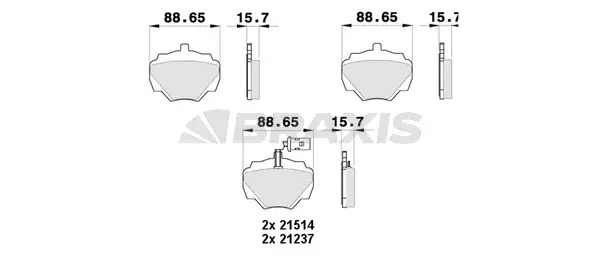 Brake Pad Set, disc brake (AB0380)