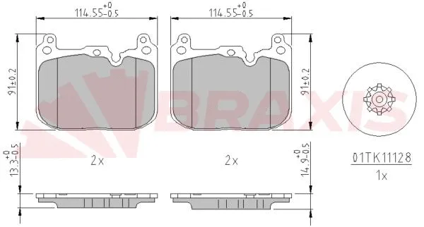 Brake Pad Set, disc brake (AA0665)