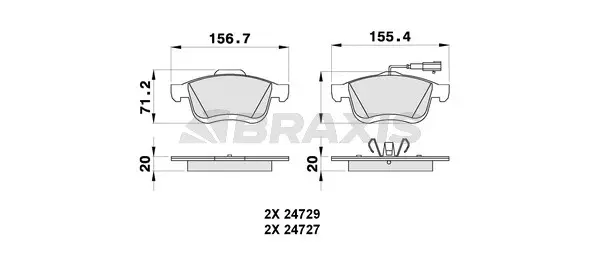 Brake Pad Set, disc brake (AB0264)