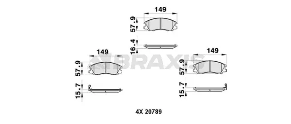 Brake Pad Set, disc brake (AB0404)