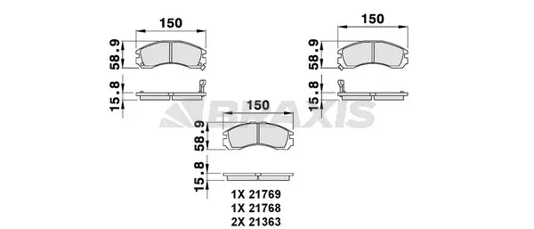 Brake Pad Set, disc brake (AB0090)