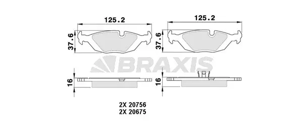 Brake Pad Set, disc brake (AA0361)