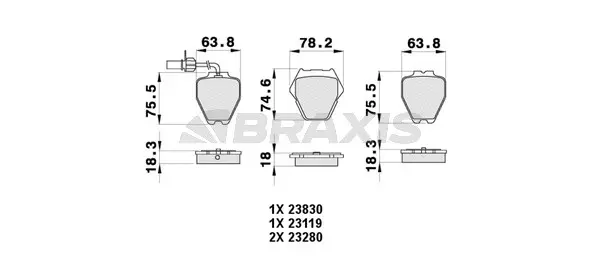 Brake Pad Set, disc brake (AB0398)
