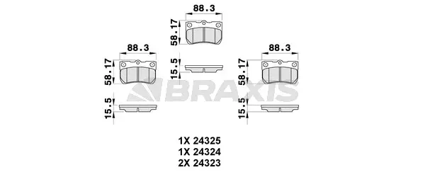 Brake Pad Set, disc brake (AB0319)
