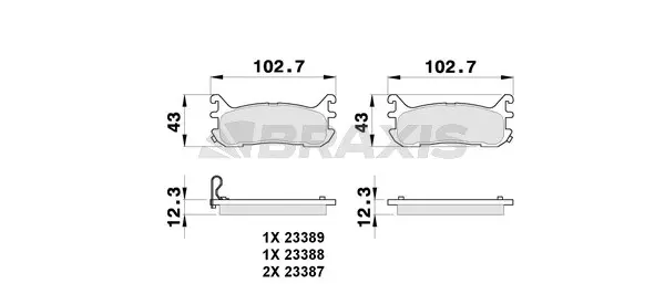 Brake Pad Set, disc brake (AB0272)