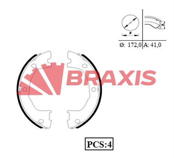 Brake Shoe Set, parking brake (AC0076)