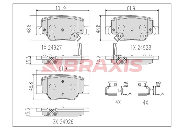 Brake Pad Set, disc brake (AB0618)